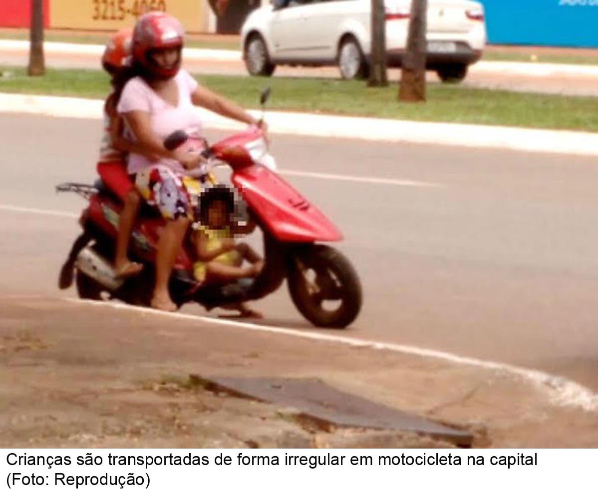 Menina é transportada entre as pernas de motociclista no TO