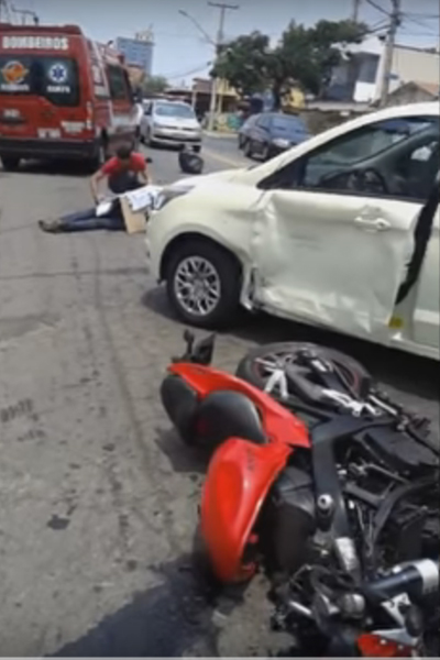 Acidente com Motociclista na Rua 86 em Goiânia-GO