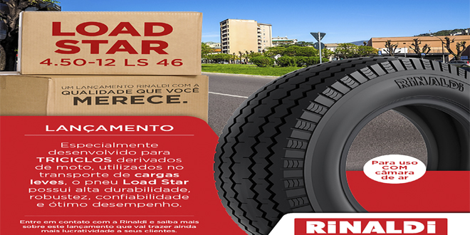 Pneu Rinaldi Load Star é novidade para triciclos derivados de motocicletas