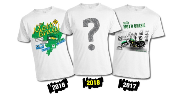 Concurso que elegerá camiseta oficial do Salão Moto Brasil 2018 segue com inscrições abertas até dia 31 de março