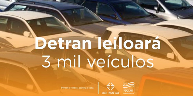 Detran anuncia leilão de 3 mil veículos